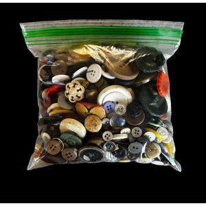 1 Lb Bag Mixed Vintage Buttons Variety Multicolor Crafting Sewing
